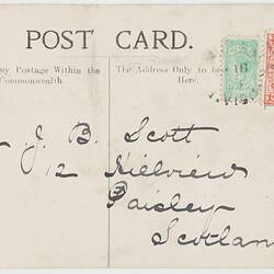 Postcard - Mordialloc Creek & Bridge Hotel, To J. B. Scott from Marion Flinn, Melbourne, 15 Jan 1905