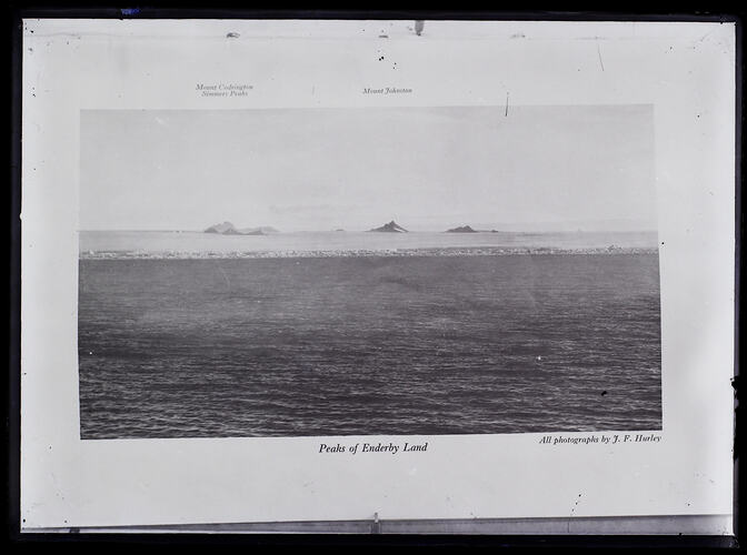 Glass Negative - Copy, 'Peaks of Enderby Land', BANZARE Voyage 1, Antarctica, Jan 1930