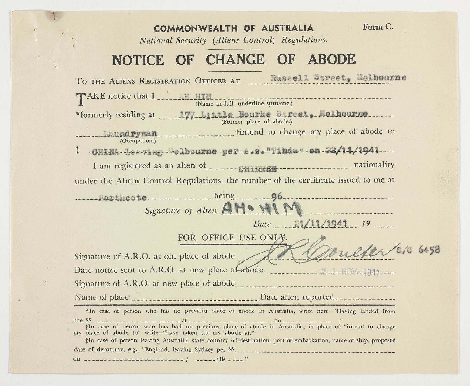 notice-change-of-abode-commonwealth-of-australia-issued-to-mr-ah