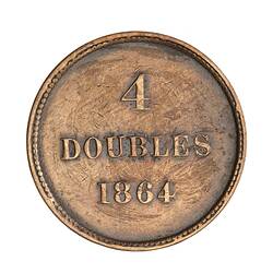 Coin - 4 Doubles, Guernsey, Channel Islands, 1864