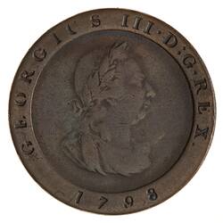 Coin - 1/2 Penny, Isle of Man, 1798