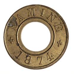 Famine Token - 1 Rupee, India, 1874