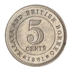 Coin - 5 Cents, Malaya & British Borneo, 1961