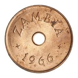 Coin - 1 Penny, Zambia, 1966