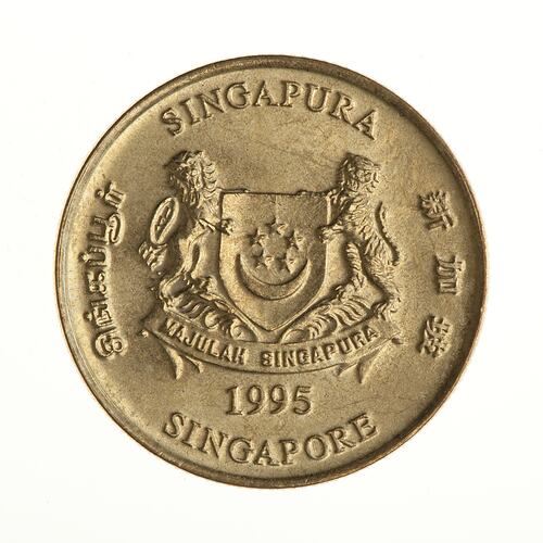 Coin - 5 Cents, Singapore, 1995