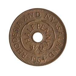 Coin - 1/2 Penny, Rhodesia & Nyasaland (Zimbabwe), 1964