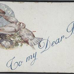 Postcard - Thomas to Jessie, Embroidered, World War I, 17 Jul 1916