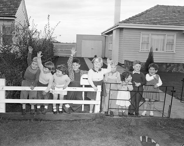 Group of Children in Front Yard, Moorabbin, Victoria, 1958