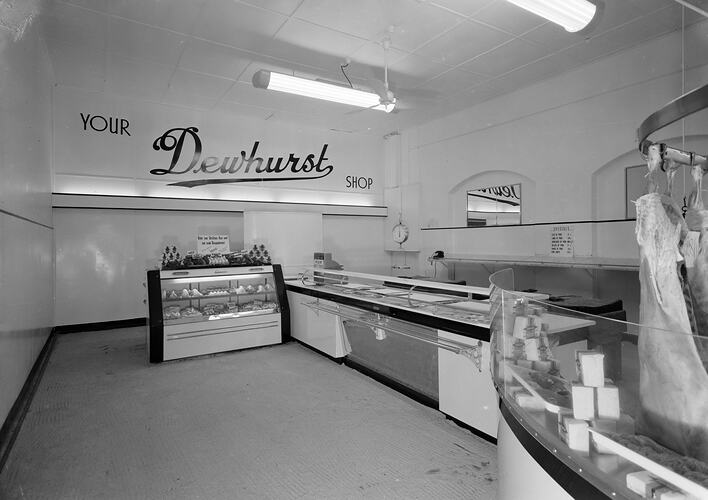 Dewhurst Butchers Interior, Victoria, 1954-1955
