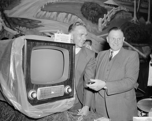 Radio Corporation Ltd, Two Men with an Astor Television Set, Melbourne, Victoria, 1956