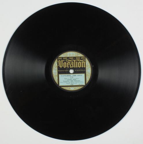 Disc Recording - Voralion, 'Napoleon The Only 'Un', 1925-1930