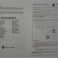 Guidelines & Policies - Telecom, Connection to the Telephone System, Amstrad, Portable Computer System, circa 1989
