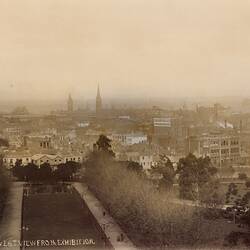 Photograph - View of Exhibition Gardens & City, Melbourne, Victoria, circa 1890
