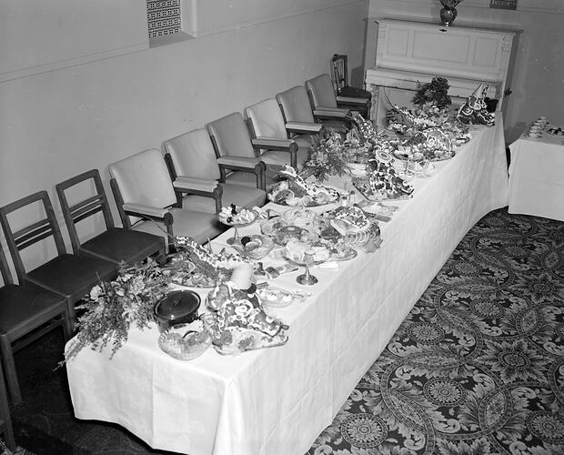 Table Settings for the Lord Mayor's Visit, Melbourne, Victoria, Jul 1958