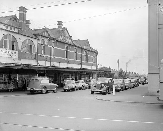 Streetscape, Mayston Street, Camberwell, Victoria, 1957