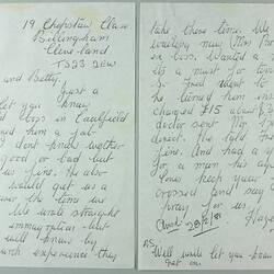 Letter - To Alex & Betty Barlow from Fred & Hazel Lawson, Billingham, UK, Feb 1981