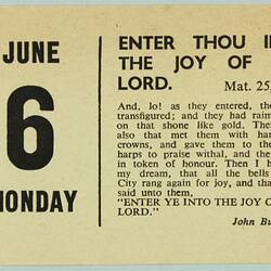 Card - Devotional Calendar, 6 Jun