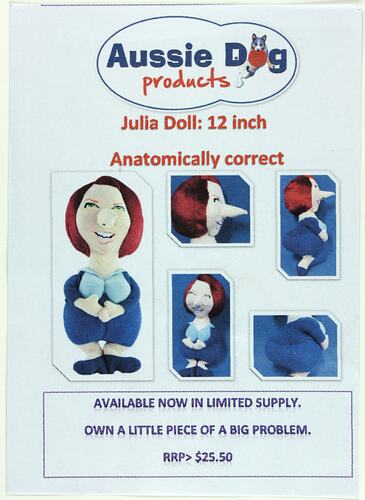 Leaflet - Dog Toy, Aussie Dog, 'Droolia', Julia Gillard, 2013