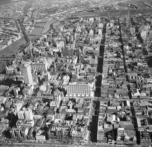 Negative - Aerial View of Melbourne, circa 1965