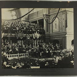 Photograph - Federation Celebrations, 'Opening of the First Parliament of the Commonwealth', Exhibition Building, Melbourne, 9th May 1901