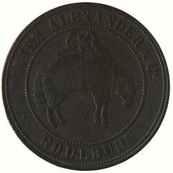 Token - 1 Penny, Davies, Alexander & Co, Australian Store, Goulburn, New South Wales, Australia, 1850-1863
