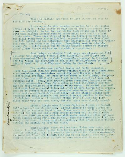 Letter - Esma Banner, London, 19 July 1945