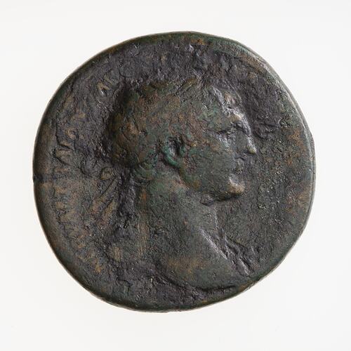 Coin - Sestertius, Emperor Trajan, Ancient Roman Empire, 103-111 AD