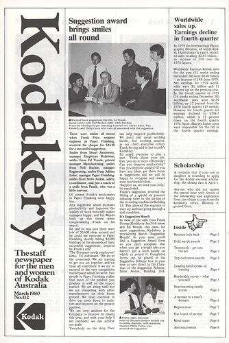 Newsletter - 'Australian Kodakery', No 112, March 1980