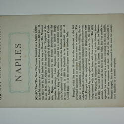 Booklet - 'Naples',  Orient Line, 1955
