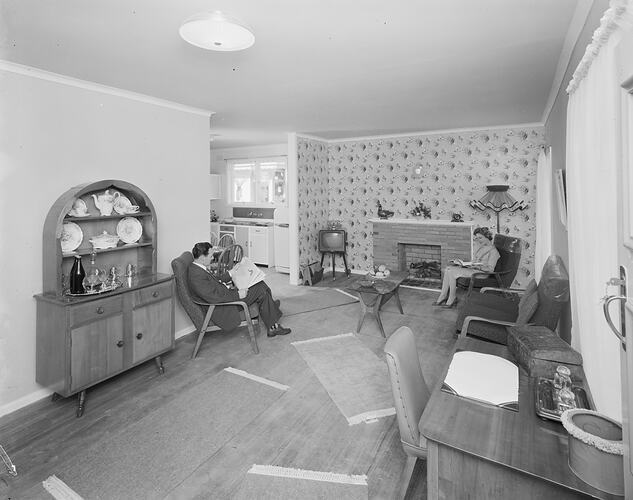 Couple in a Living Room, Bayswater, Victoria, 21 Aug 1959