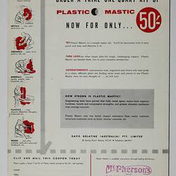 Text and four illustrations of adhesive use.