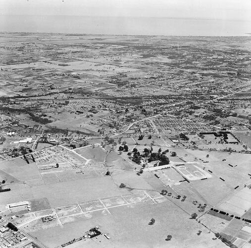 Monochrome aerial photograph of Springvale.
