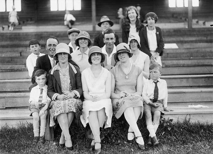 Group Portrait in Sports Stand, circa 1930s