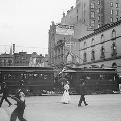 Glass Negative - City Tram, Sydney, circa 1900s