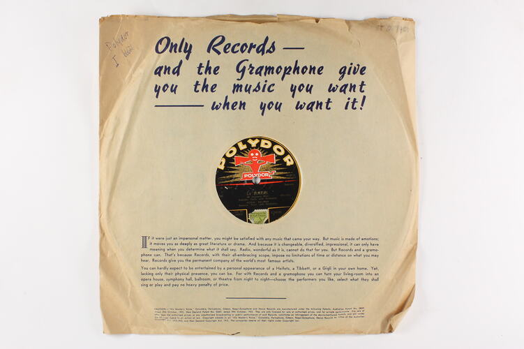 Disc Recording - Polydor, Double-Side, 'La Boheme', 1920-1928