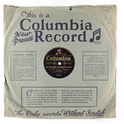 Disc Recording - Columbia, Double-Sided, 'Les Millions D'Arlequin-Serenade' & 'Minuet', 1926-1936