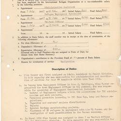 Certificate of Service - Esma Banner, International Refugee Organization (IRO), 25 Jul 1951