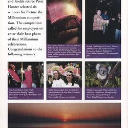 Magazine page with captioned colour photographs.