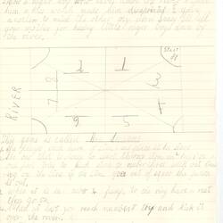 Document - Pam Roper, to Dorothy Howard, Description of Hopscotch Game 'Hop Squares', 1955