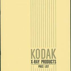 Price List - Kodak (Australasia) Pty Ltd, 'X-Ray Products', May 1966