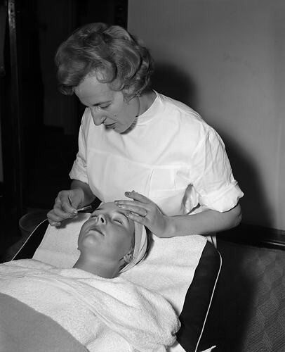 Beautician Grooming Eyebrows, South Yarra, Victoria, 15 Feb 1960