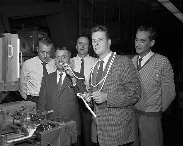 3XY Radio Station, Group Touring Phillip Morris Factory, Moorabbin, Victoria, 08 Mar 1960
