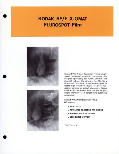 Printed text and two x-ray images.