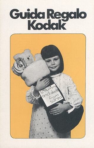 Printed text and photograph of small girl.