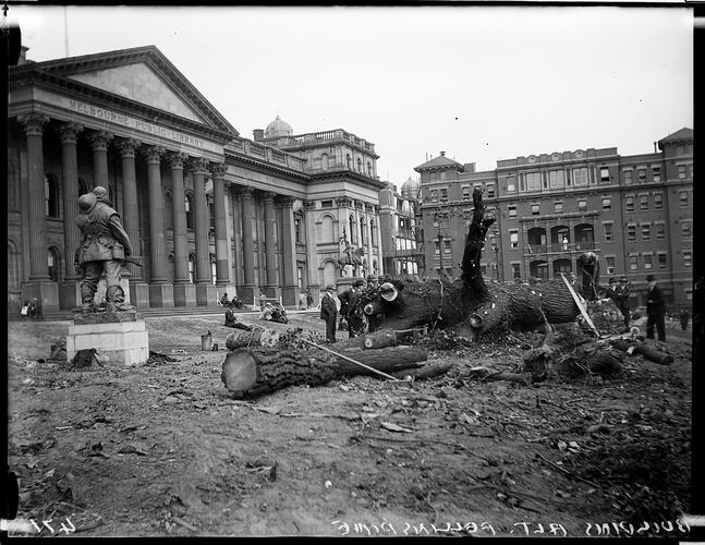 Glass Negative - Alterations to Industrial & Technological Museum (Science Museum), Swanston Street, Melbourne, circa 1910