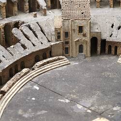 Model of Colosseum made of cork. Detail of internal wall and floor.