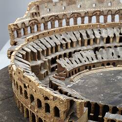 Model of Colosseum made of cork. Detail.
