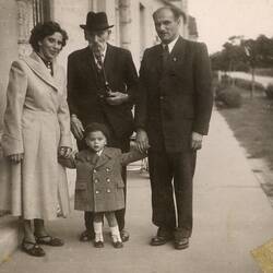 Digital Photograph - Margit, Ignac, Zoltan & Stephen Schmideg, Gyor, Hungary, May 1949