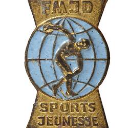 Badge - Fédération Mondiale de la Jeunesse Démocratique (FMJD), Sports Jeunesse, pre 1984