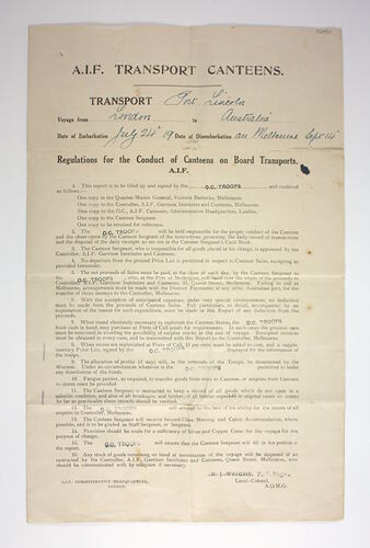 Front of printed report.